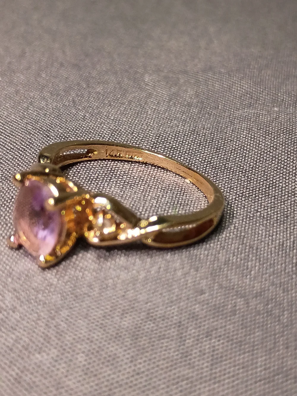 Gold Ring with Purple Stone - Women Jewelry